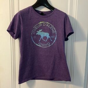 Purple Coeur d'Alene moose tee